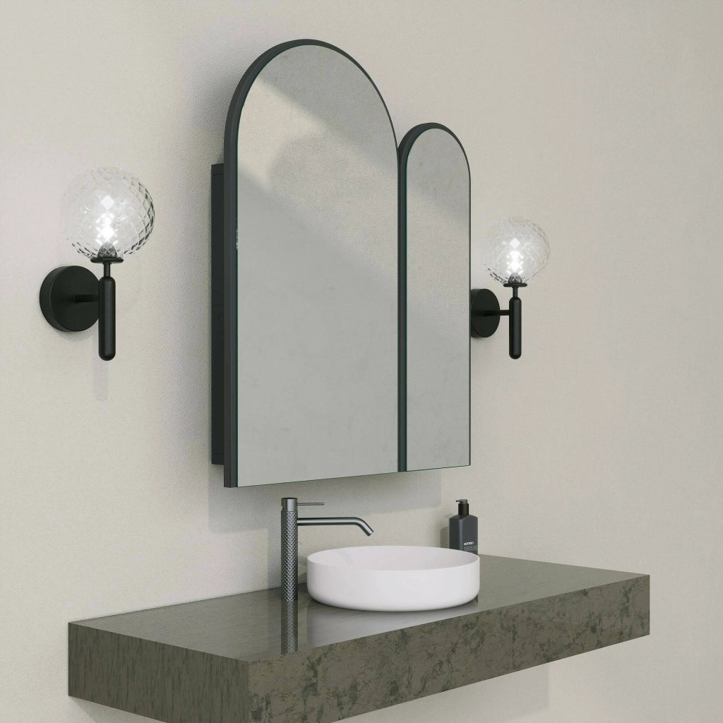 Mobile sottolavabo Paramaribo, Mobiletto da bagno, Contenitore porta lavabo, Armadio per lavandino, 50x12h45 cm, Nero