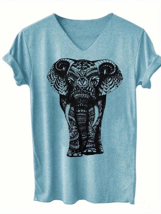 T-shirt con collo V - Donna - Maglie casual - Oversized - Respirante - Tessuto di alta qualità - Top
