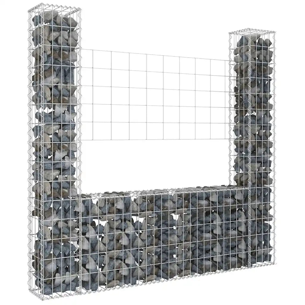 Gabbione a U con 2 Pali in Ferro 140x20x150 cm cod mxl 18892