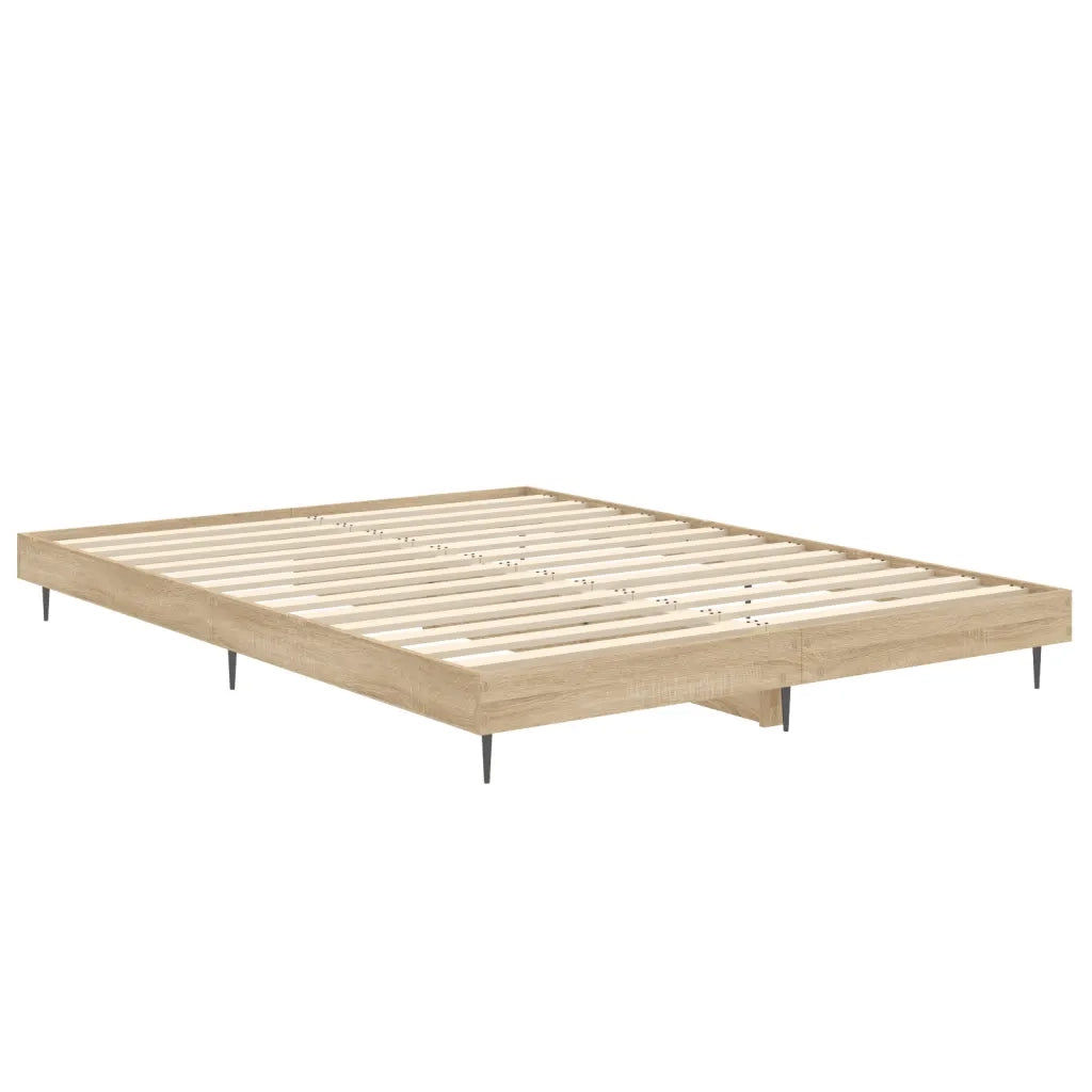Letto matrimoniale | Letto per adulti | Giroletto senza Materasso Rovere Sonoma 140x190cm in Truciolato