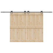 Kit di Binari per Porte Scorrevoli 366 cm Acciaio Nero 3295793