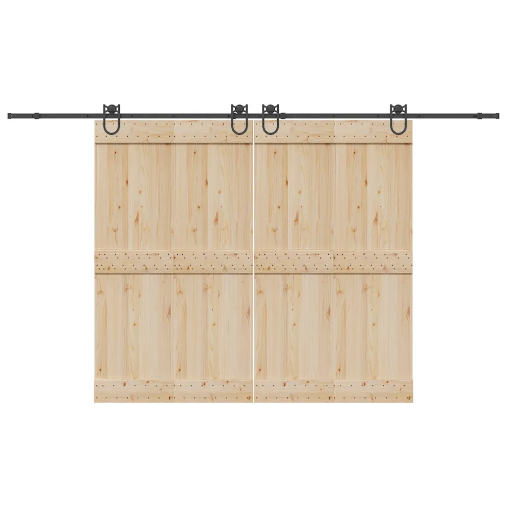 Kit di Binari per Porte Scorrevoli 366 cm Acciaio Nero 3295793