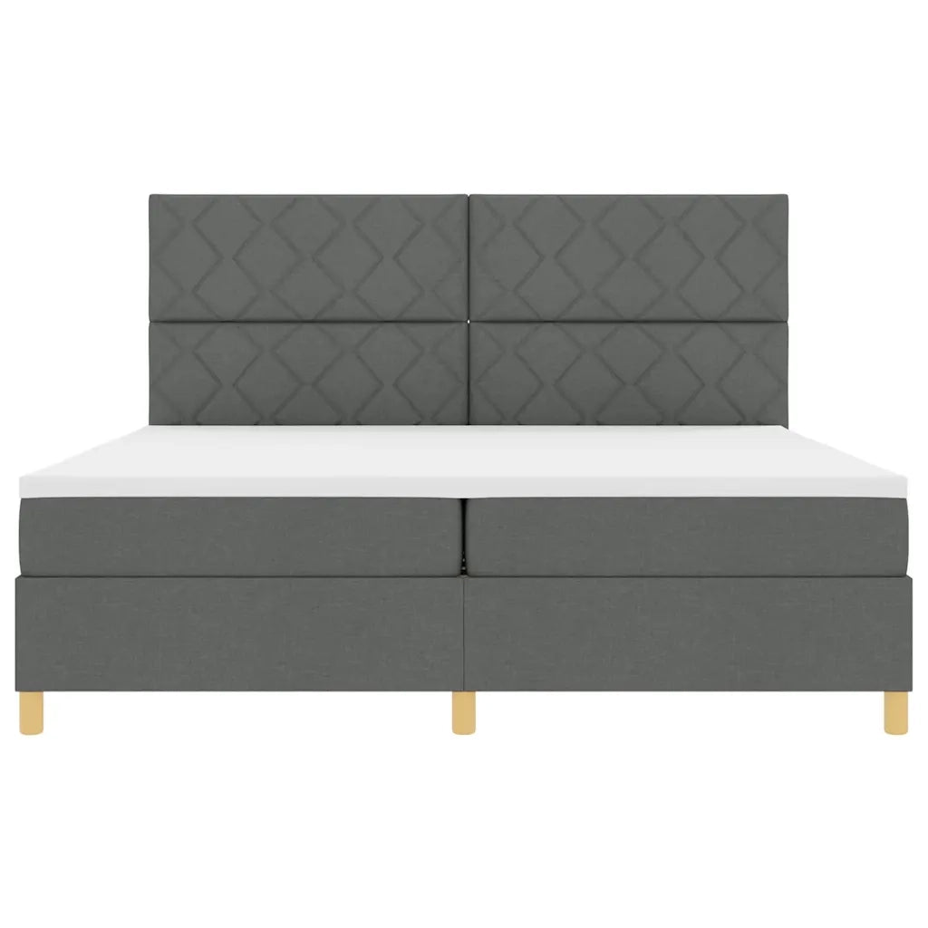 Letto a molle con materasso Grigio scuro 200 x 200 cm Tessuto 3339722