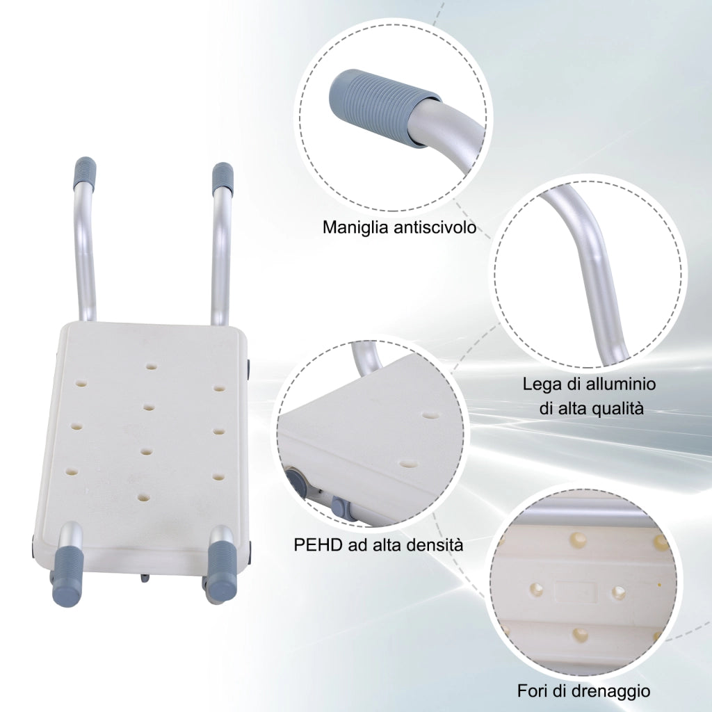 Sgabello per Vasca Regolabile ¨C Zephmum ¨C Lega Alluminio Plastica 73-83cm