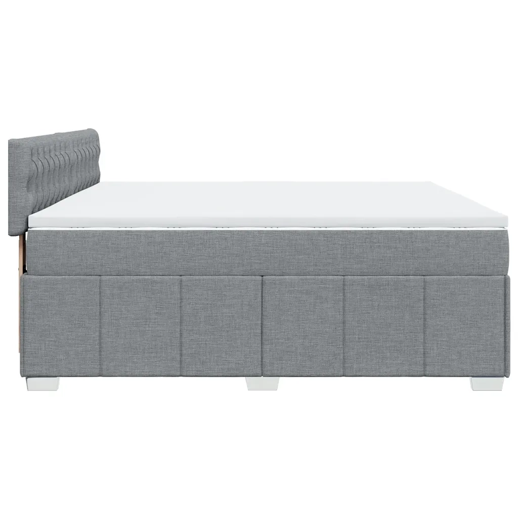 Giroletto a Molle con Materasso Grigio Chiaro 200x200cm Tessuto
