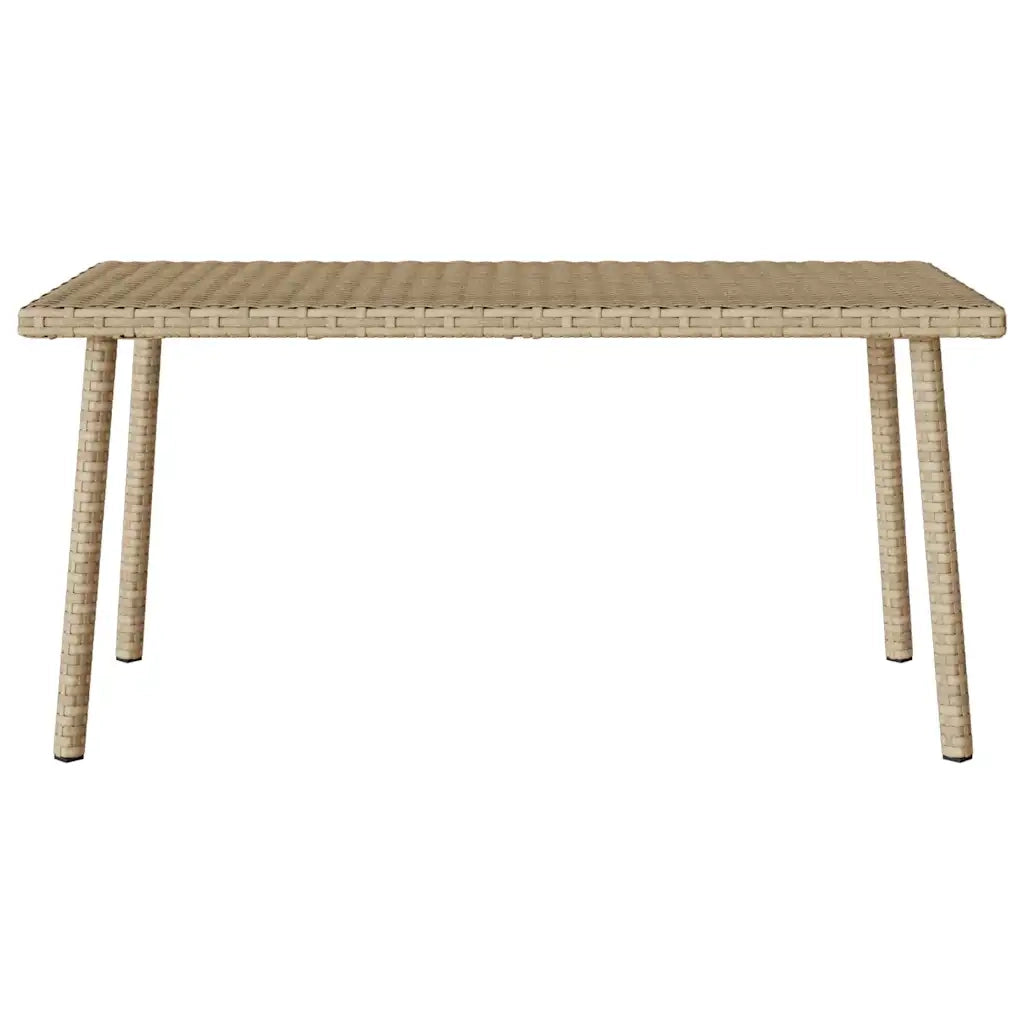 vidaXL Tavolino da Giardino Rettangolare Beige 80x40x37 cm Polyrattan