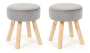 Set 2 Sgabelli  34x34x38 cm in Velluto Adeline Grigio
