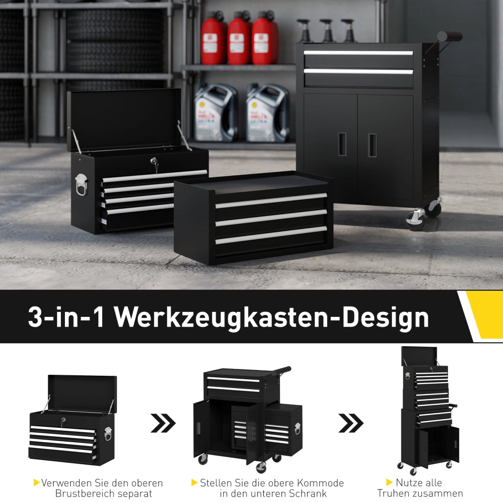 Cassettiera con 9 Cassetti ¨C Zephmum ¨C Acciaio Nero 60x40x