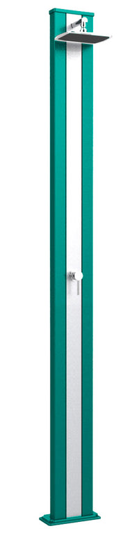 Doccia Solare da Esterno Giardino 30L Miscelatore Arkema Spring S Fascia Inox Light Blu