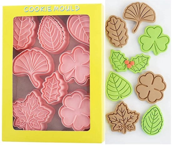 Forme per biscotti a forma di foglia d'autunno per Thanksgiving, 8 pezzi forme per biscotti a forma di foglia d'autunno (nuove), forme per biscotti con foglia di quercia e foglia di acero per la preparazione di biscotti al fondant.