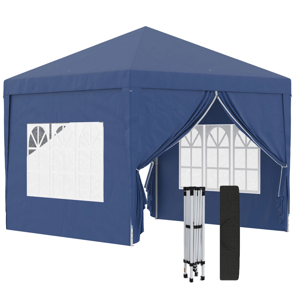 Gazebo da Giardino Pieghevole 3x3 m ¨C Minimal ¨C Blu Anti-UV con Borsa Trasporto