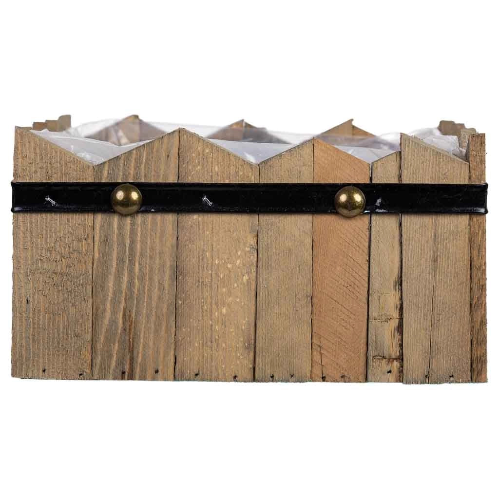 Cesto quadrato in legno blu 24x24x11/12,5h cm