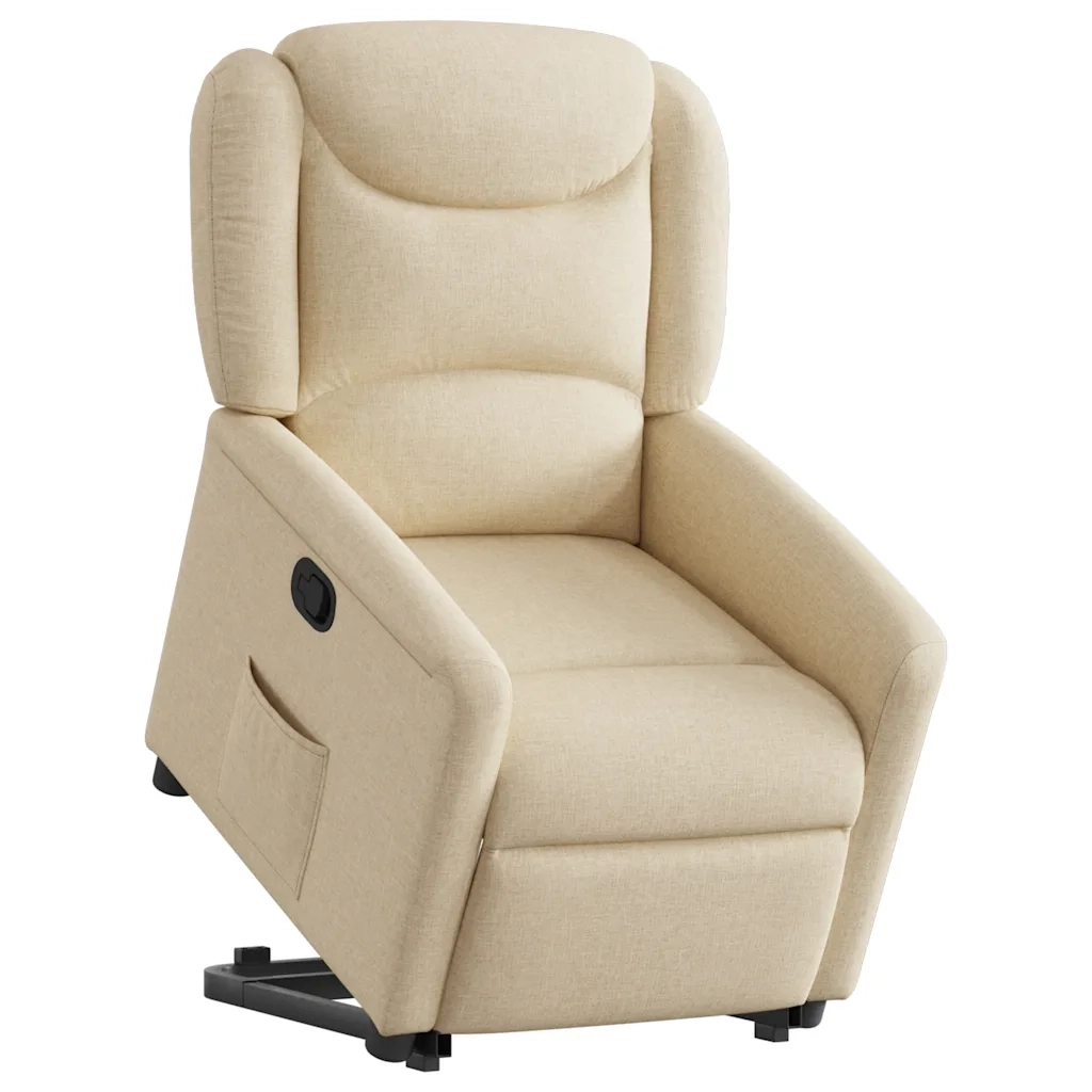 Poltrona Alzapersona Reclinabile Crema in Tessuto 3303202