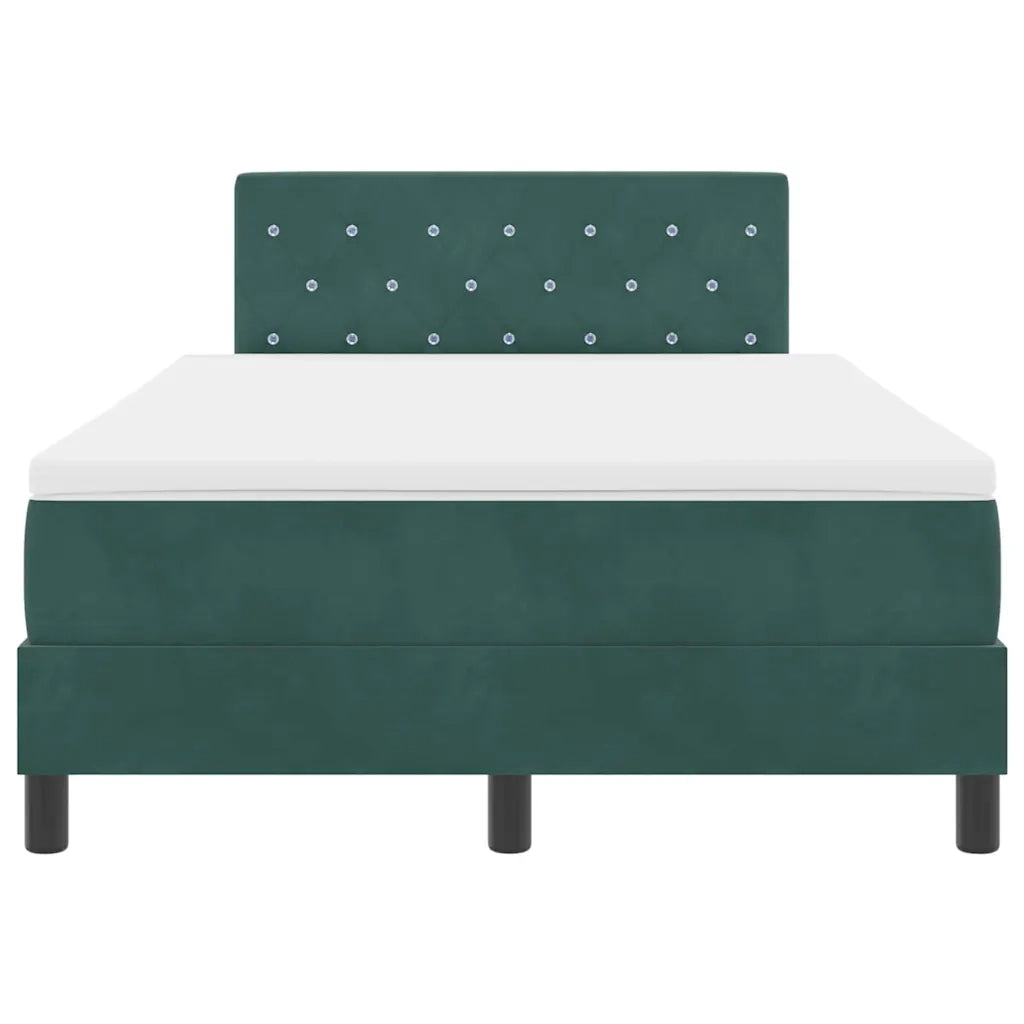 Letto a molle con materasso Verde Scuro 120 x 190 cm Velluto 3339095
