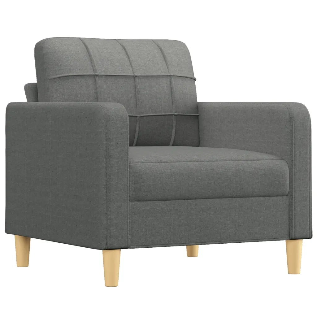 Poltrona con Poggiapiedi Grigio Scuro 60 cm in Tessuto 3200994