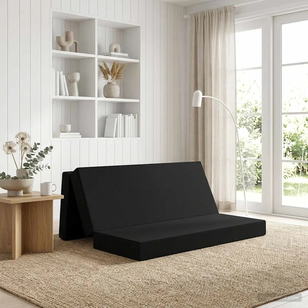 Divano Letto Pieghevole 200 x 67 x 45 cm Nero 900258