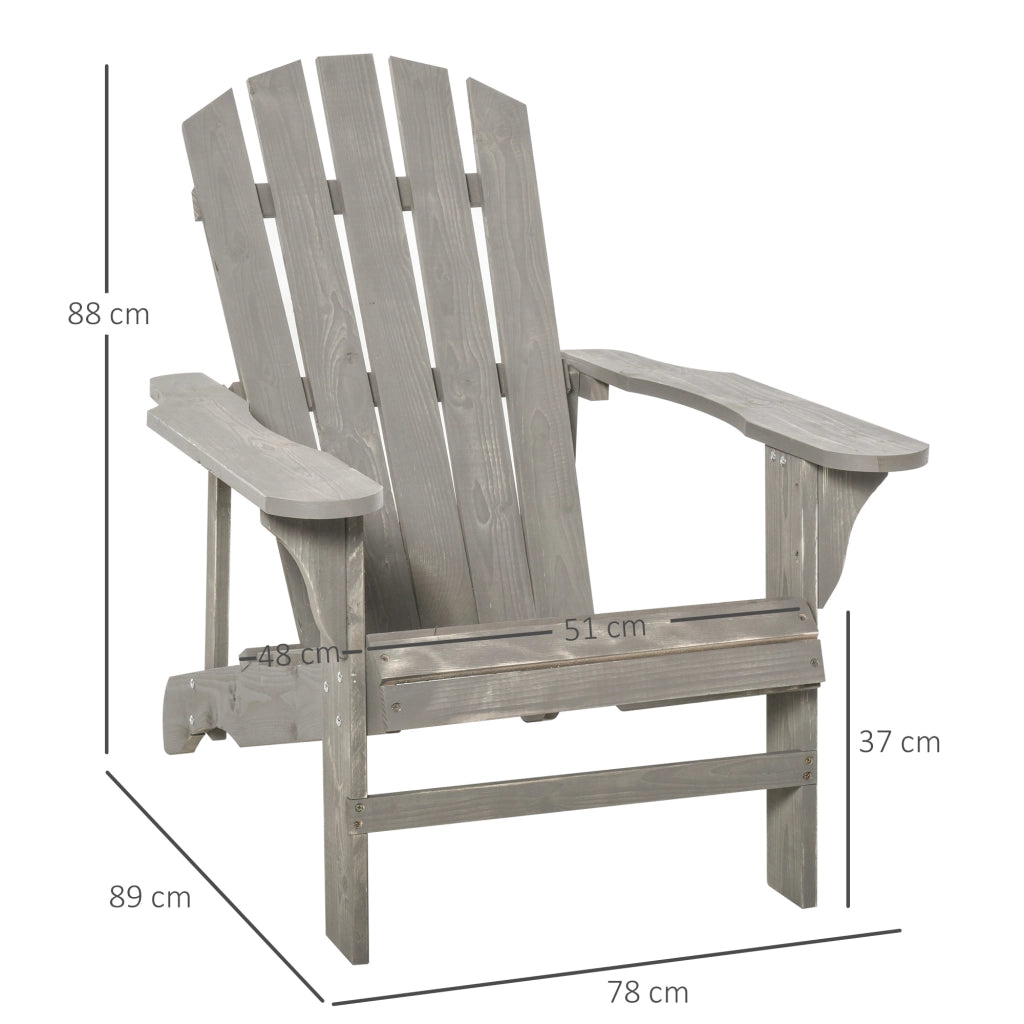 Sedia da giardino Adirondack ¨C zephmum ¨C grigio chiaro 78x89x88 cm