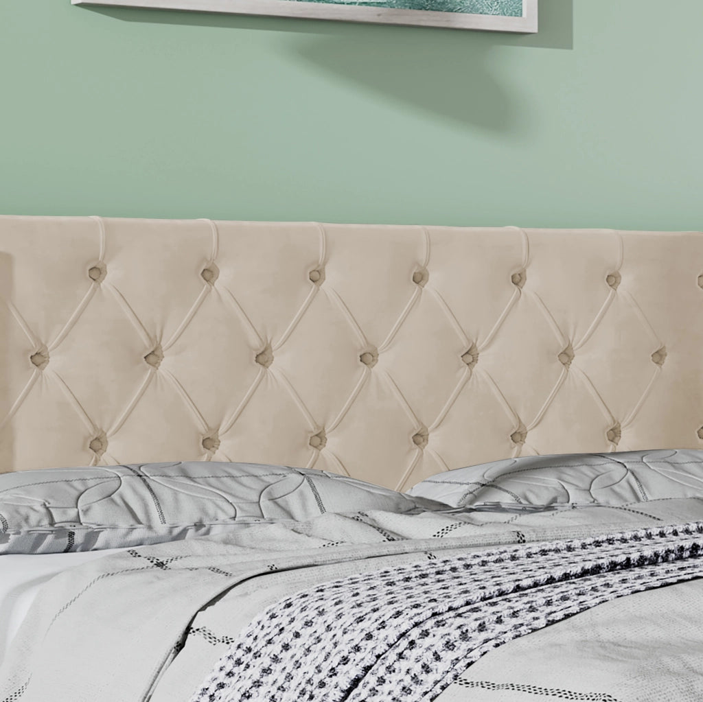 Letto Contenitore Matrimoniale 180x200 cm; Contenitore e Rete a Doghe in Velluto Beige