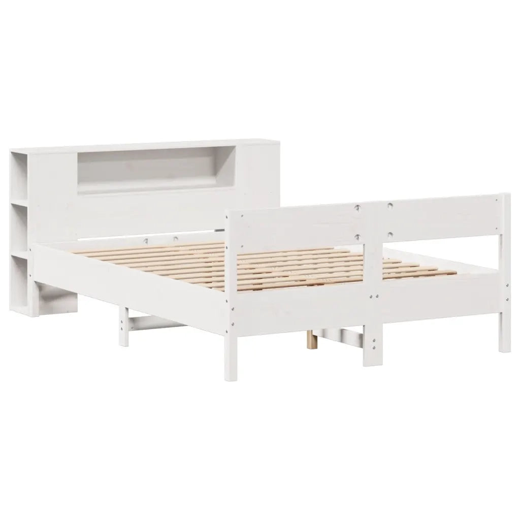 vidaXL Letto Libreria senza Materasso Bianco 120x200 cm Legno di Pino