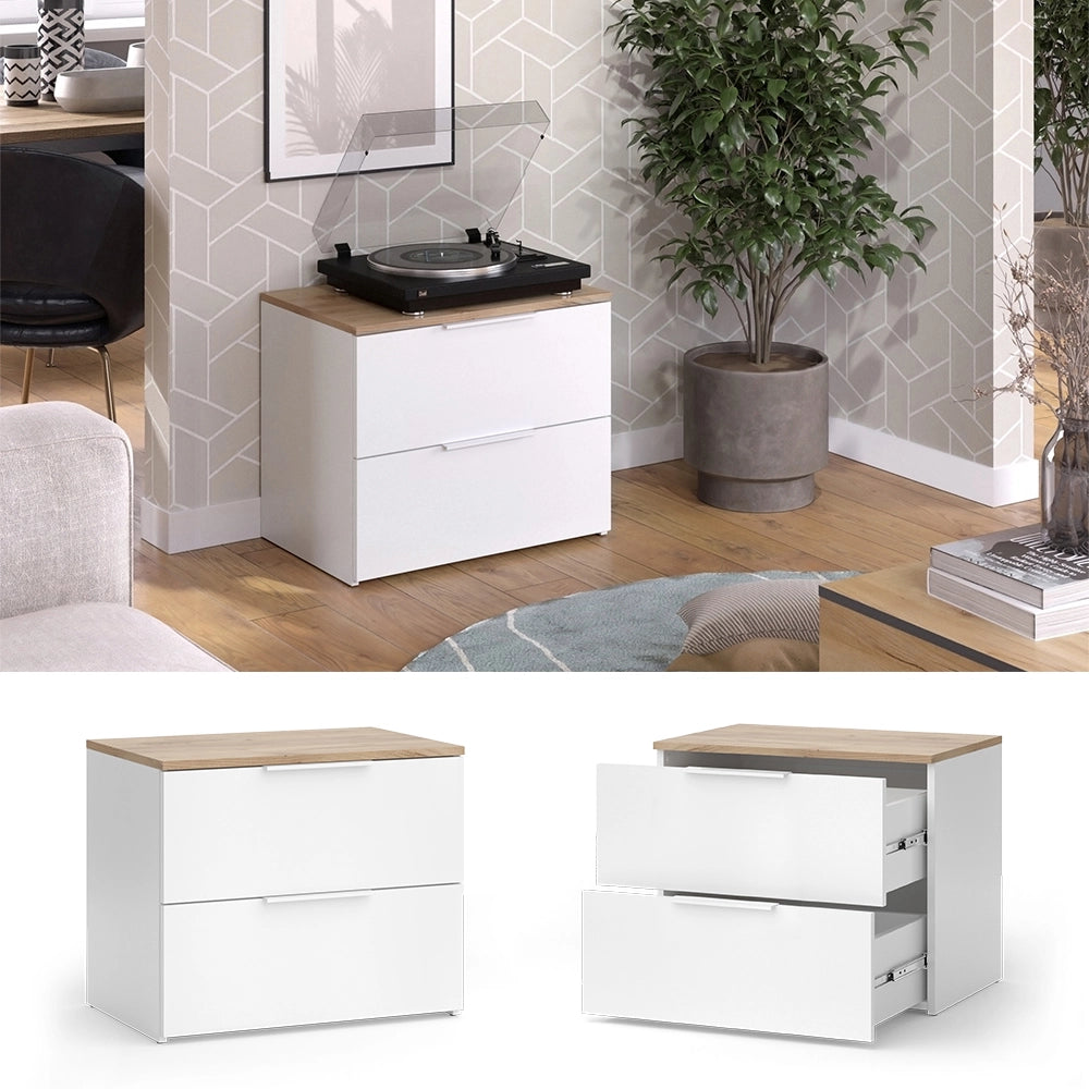 Vicco Cassettiera Bianco/Sonoma 40 x 50 cm con porta