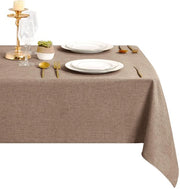 Tavolo Khaki Coperta in Lino Stoffa Liscia Asciugabile Coperta da Tavolo Impermeabile per Cucina, Giardino, Festa, Matrimonio o Casa, 135x220cm