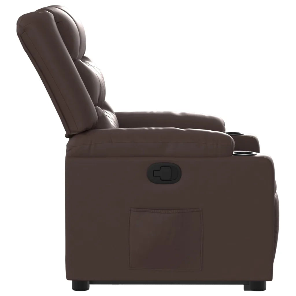 Poltrona Alzapersona Reclinabile Marrone in Similpelle 3206553
