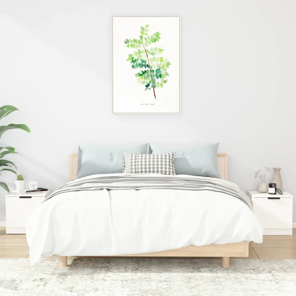 Comodini 2 pz Bianco Lucido 40x39x40 cm cod mxl 30553