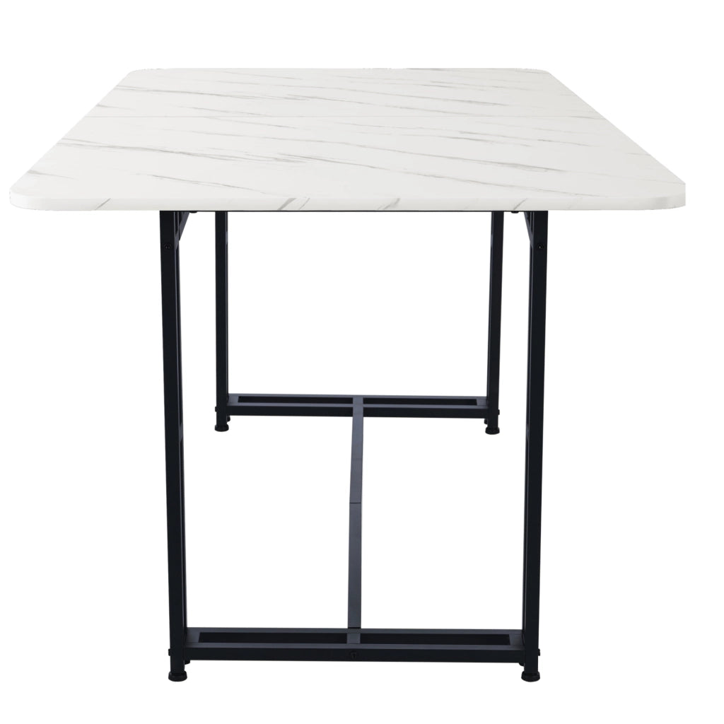 Tavolo da pranzo moderno 140 cm in MDF con gambe nere