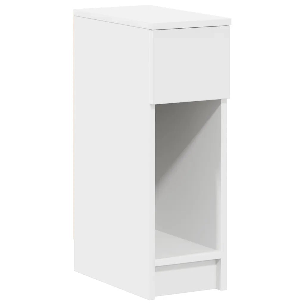 Comodino con Cassetto Bianco 20x36x60 cm