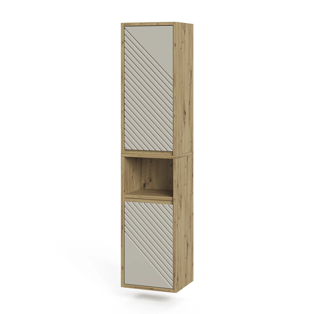 Armadio per il bagno Viola Rovere artigianale/Cachemire 38 x 170 cm Vicco