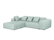Cosmopolitan Design - Divano angolare modulare reversibile "Rome" 5 posti in tessuto strutturato menta 