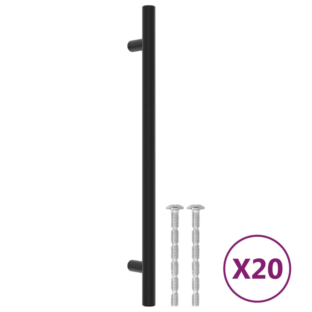 Maniglie per Mobili 20 pz Nere 192 mm in Acciaio Inox 3203607