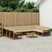 Set di divani da esterno con cuscino 10 pcs Naturale e Beige 3381697