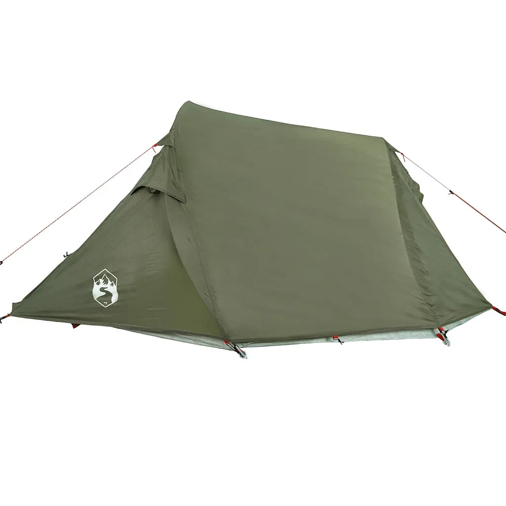 Tenda da Campeggio a Tunnel 2 Persone-Tenda per Escursionismo Verde Oliva Impermeabile