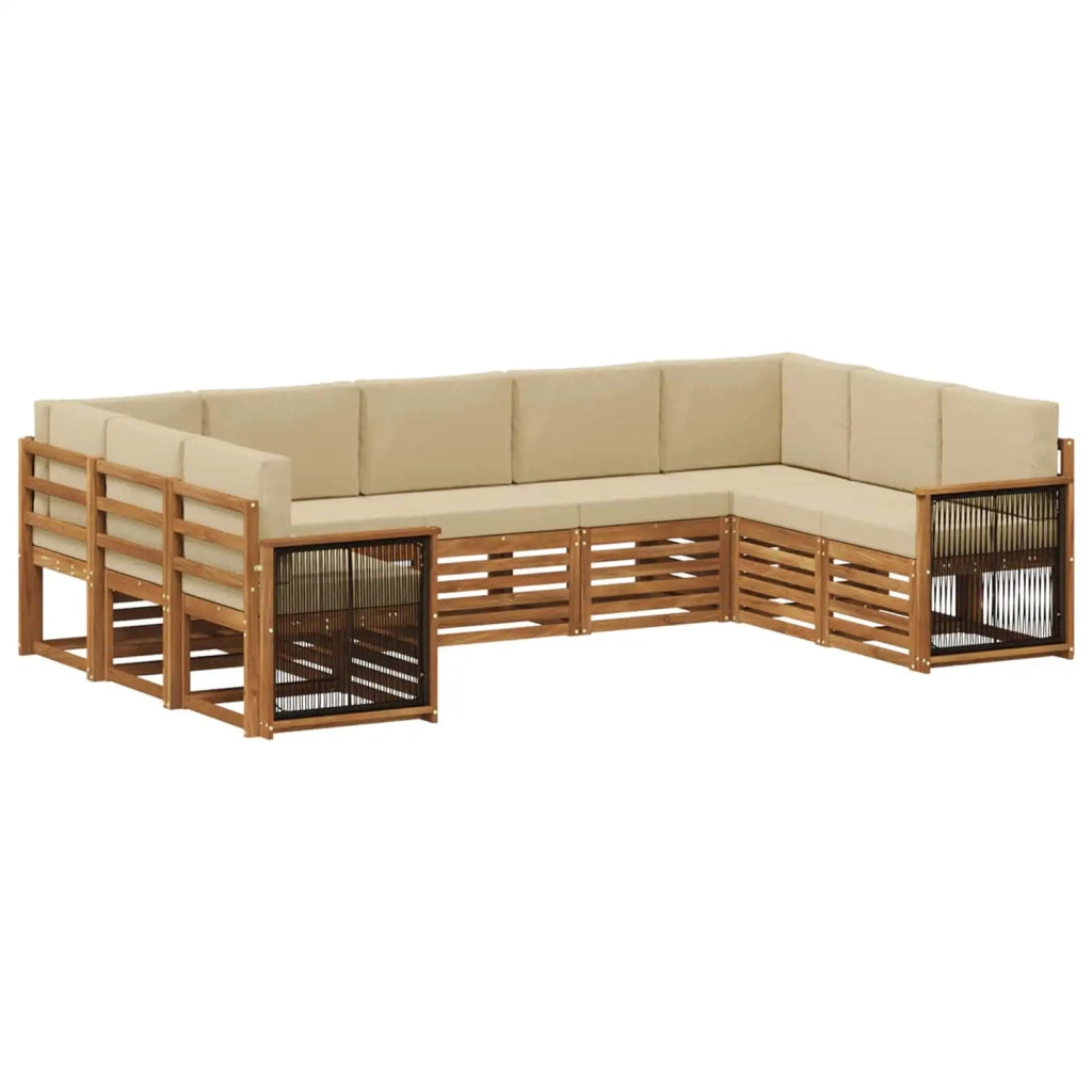 Set divano sezionale con cuscino 7 pcs Naturale 3384834