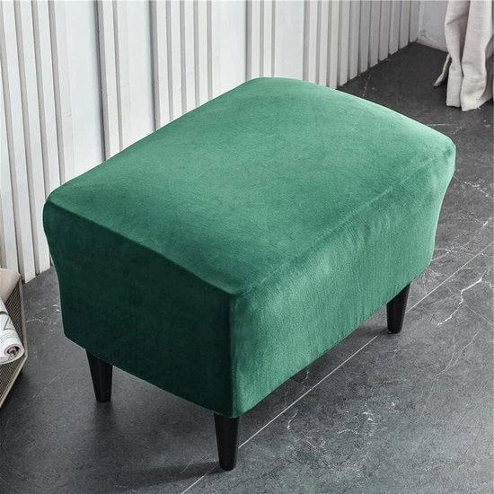 Ottomana Premium - Hoes per piedi in ottomana con fodera in spandex stretch - verde scuro - impermeabile - rimovibile - lavabile