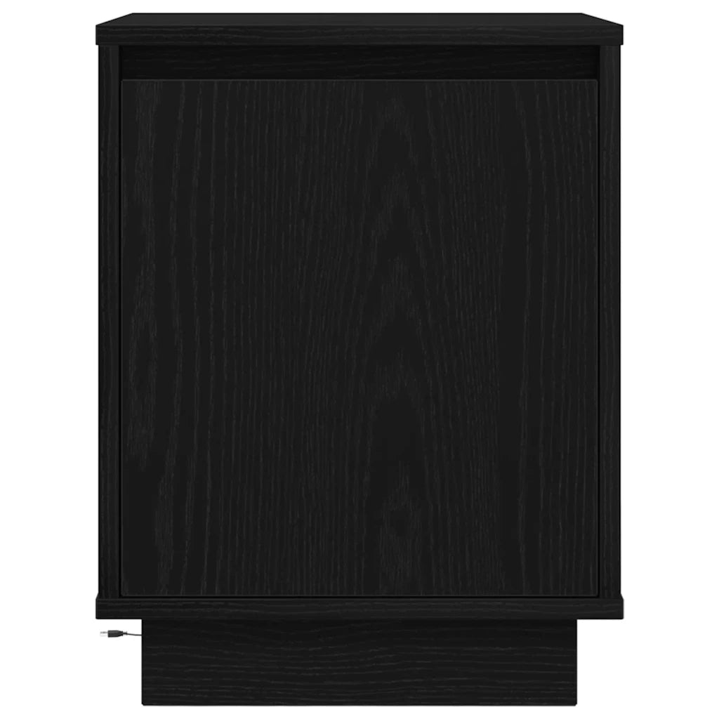 Comodini con Luci LED 2 pz Nero 38x34x50 cm 861268