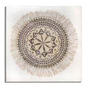 Stampa su Tela Cerchi 28, Marrone, Legno, 100x2,8x100 cm