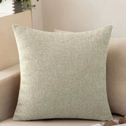 Pacco di 2 cuscini per divano, soffici cuscini di cotone e lino per divano, letto, salotto, casa, cuscini di copertura liscia (45*45cm) - Miele chiaro