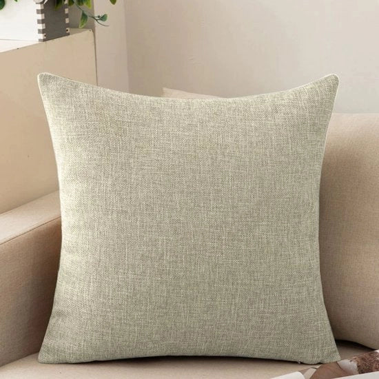 Pacco di 2 cuscini per divano, soffici cuscini di cotone e lino per divano, letto, salotto, casa, cuscini di copertura liscia (45*45cm) - Miele chiaro