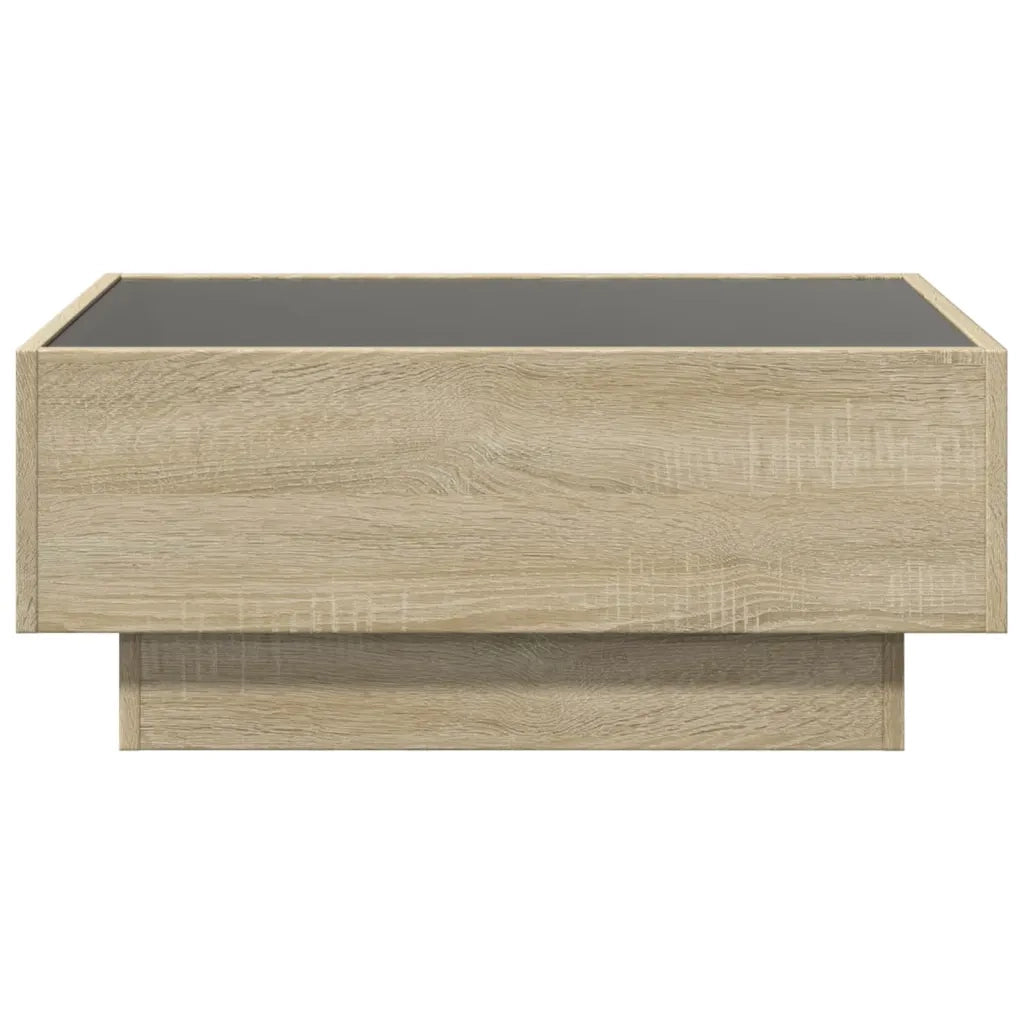 Tavolino Salotto con LED Rovere Sonoma 70x50x30 cm Multistrato