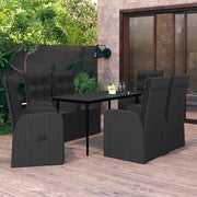 Set Mobili da Pranzo per Giardino 7 pz con Cuscini Nero cod mxl 43778