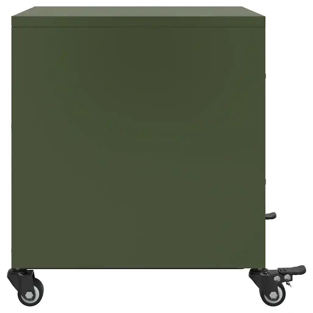 Comodini 2 pz-Set di 2 Tavolino da notte Verde Oliva 36x39x43,5 cm in Acciaio 757920