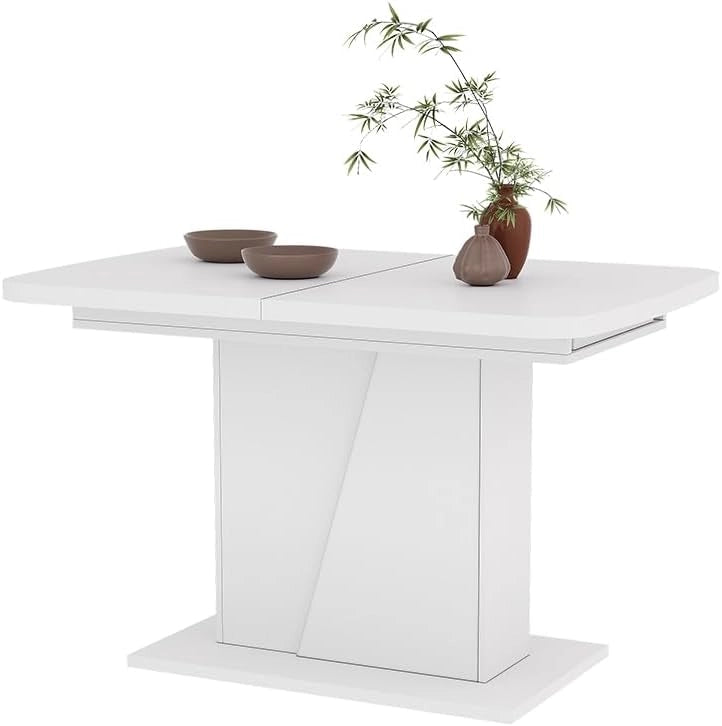 tavolo da pranzo allungabile Fenaro, Bianco, 120 x 80 cm estensibile, allungabile con prolunga per dimensioni del tavolo flessibili