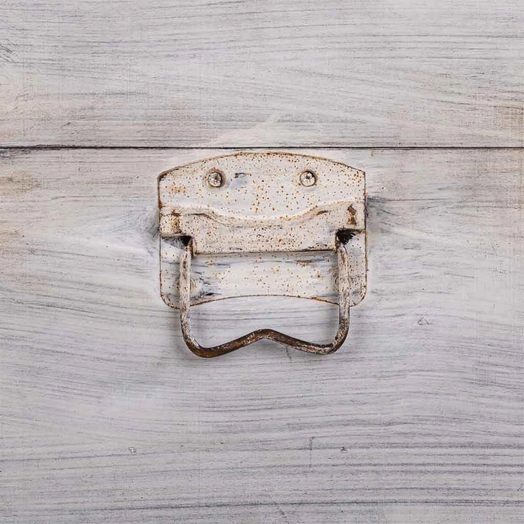 Baule portabottiglie in legno grigio 41x30x64h