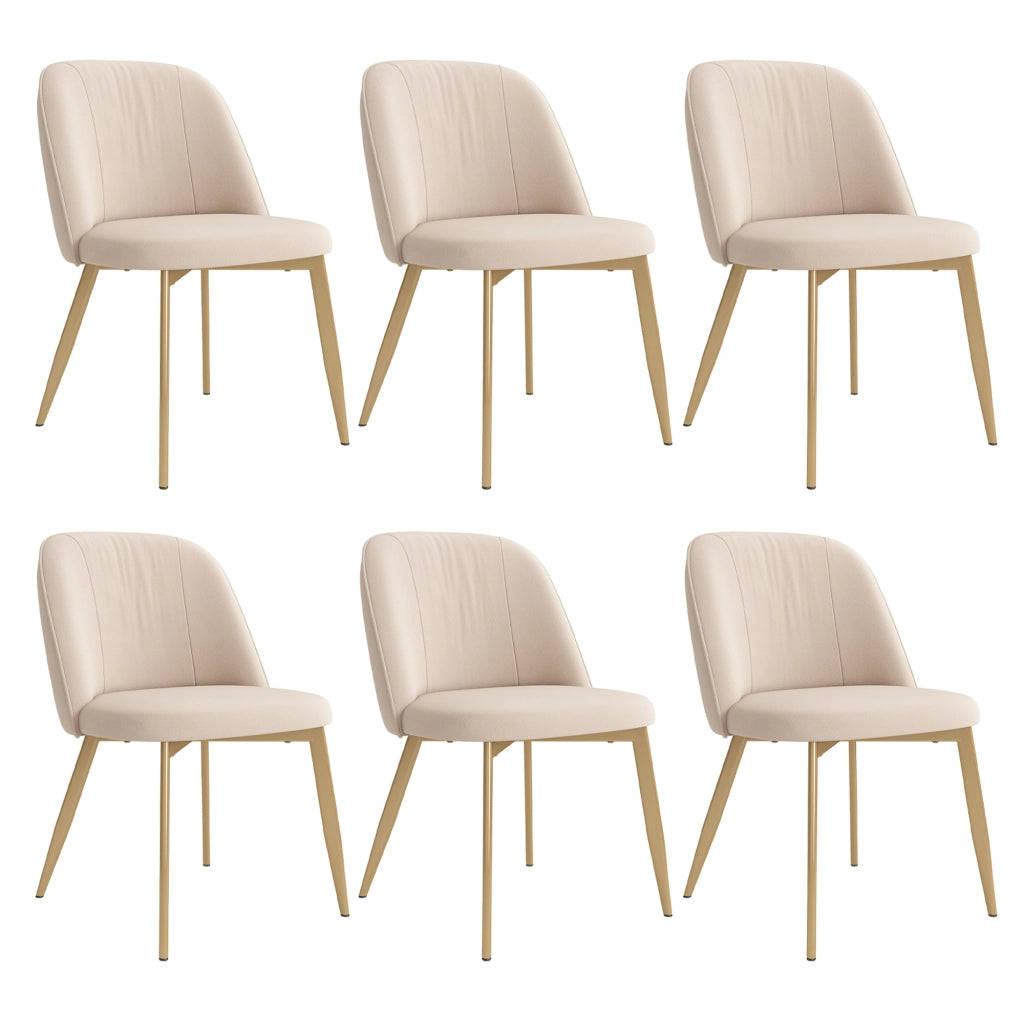 6 sedie da pranzo comode e traspiranti adatte per sala da pranzo soggiorno caffè ecc. stile moderno tessuto vellutato beige e oro