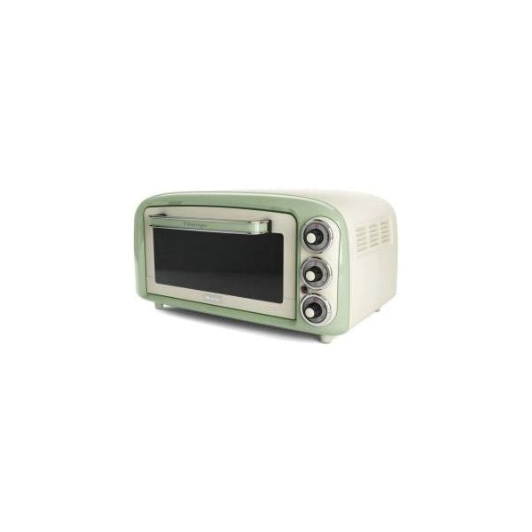 Ariete 979 forno elettrico di design 18 litri - ideale per pizza da 30 cm - doppio vetro - 1380 watt - acciaio inox - linea vintage - verde - ARI979GN