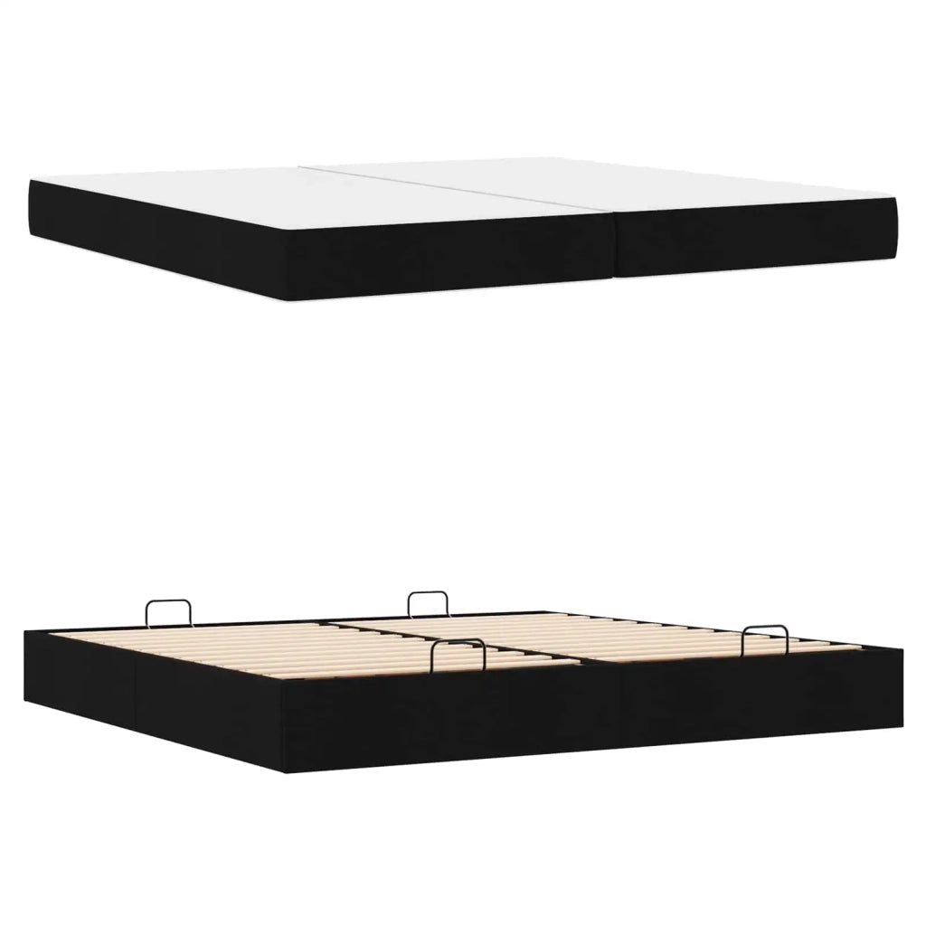 Struttura letto con materasso con materasso 2 pcs Nero Tessuto 3399517