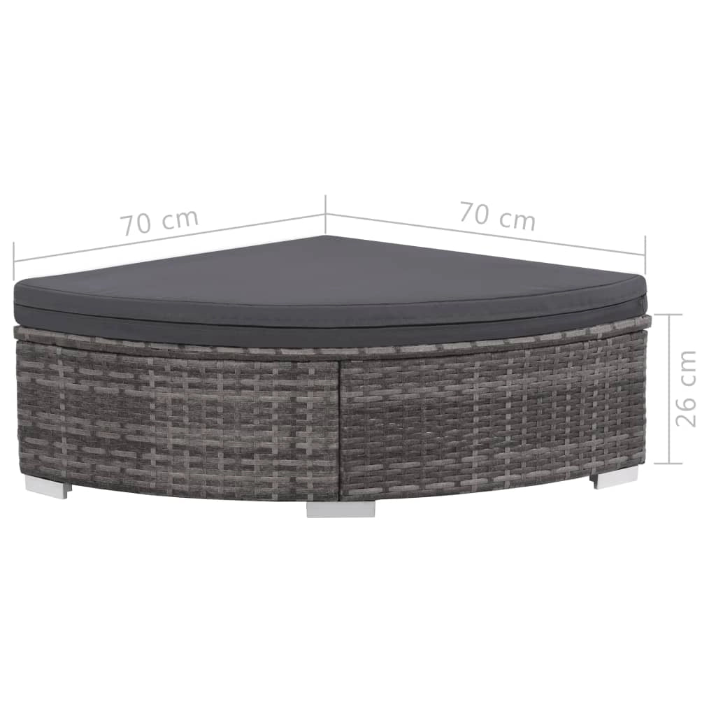 Set di mobili da giardino mobili da esterno 6 pezzi con cuscini resina intrecciata grigia 02_0016861