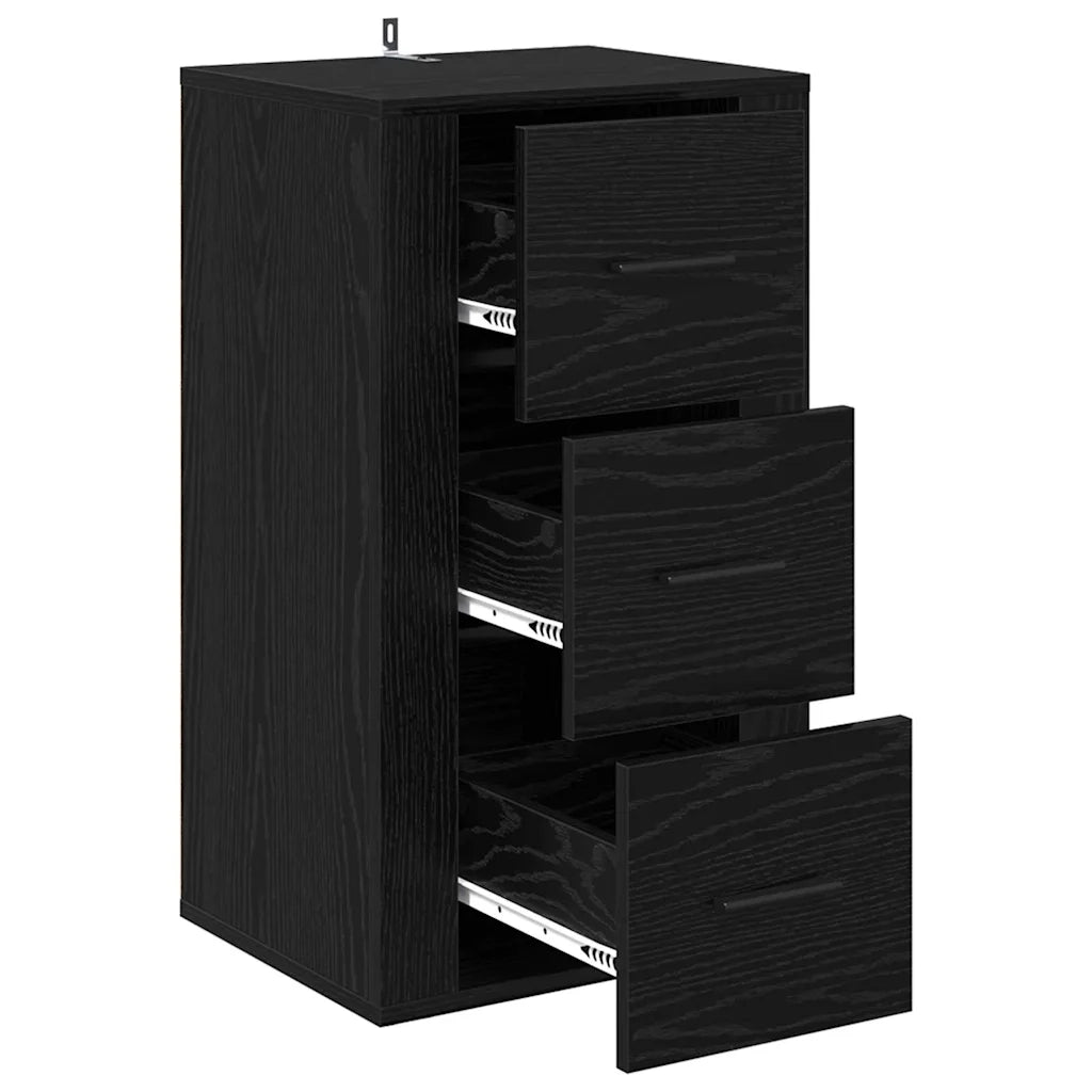Credenza-Buffet-Armadio da cucina Rovere nero 40 x 33 x 70 cm Legno multistrato 626255